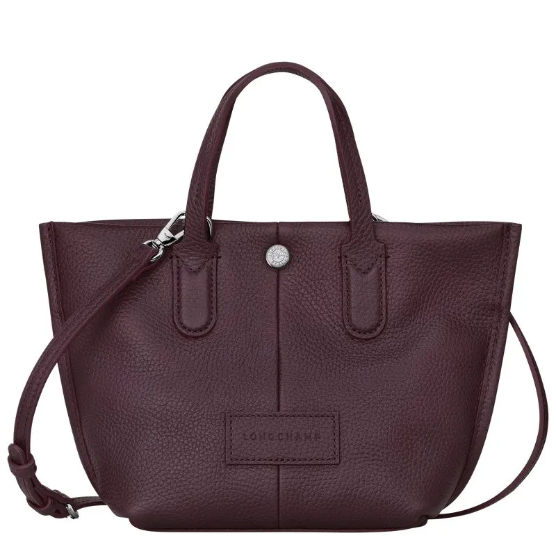 Essential XS Handbag Eggplant - Leather