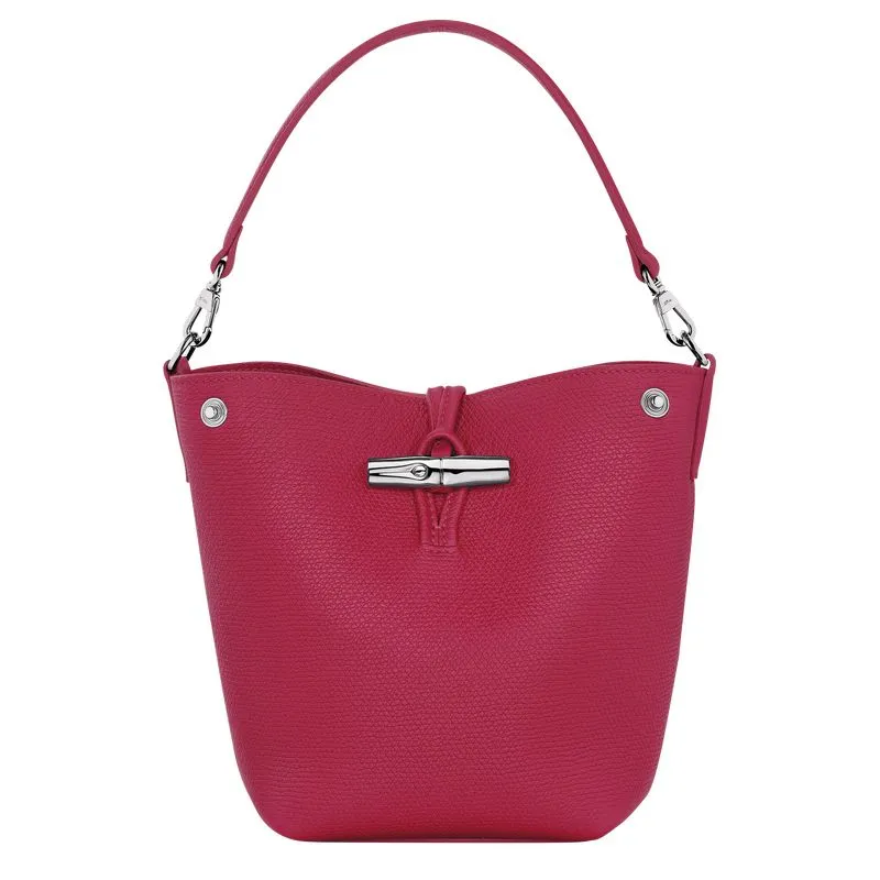 Le Roseau XS Bucket bag Beetroot - Leather
