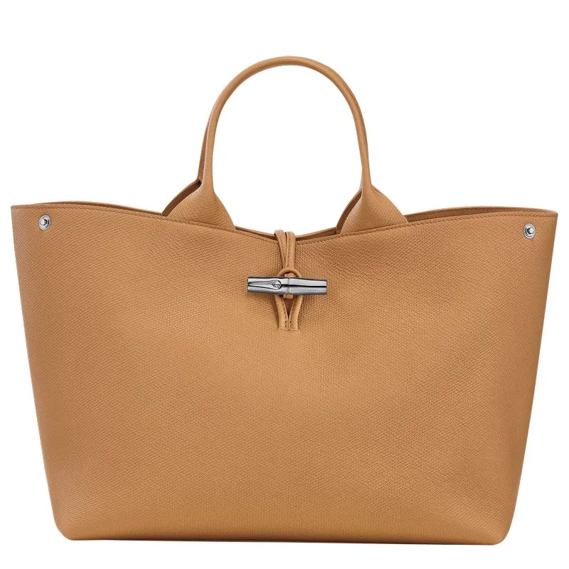 Le Roseau L Handbag Walnut - Leather