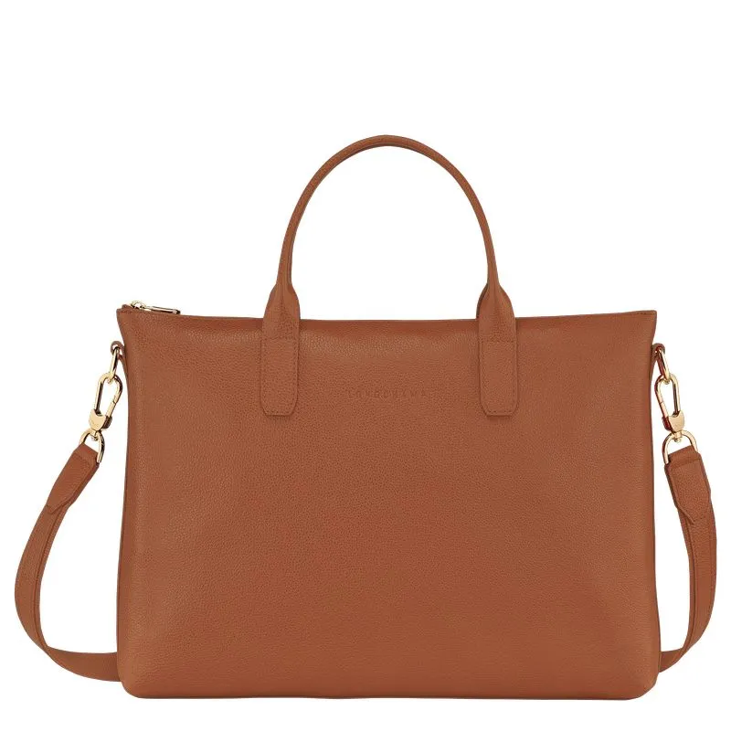 Le Foulonné S Briefcase Caramel - Leather
