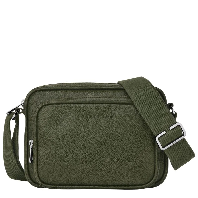 Le Foulonné S Camera bag Khaki - Leather