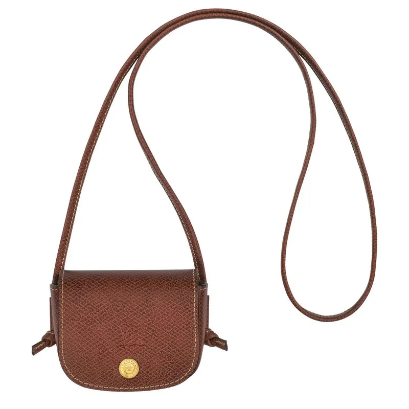 Épure Coin purse with leather lace Brown - Leather