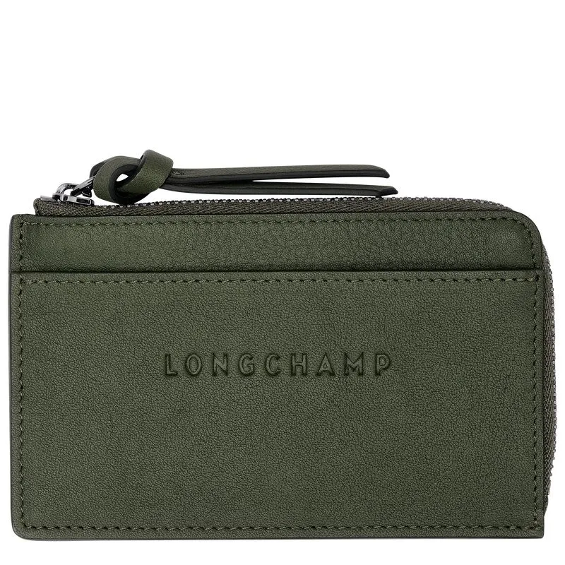 Longchamp 3D Card holder Khaki - Leather