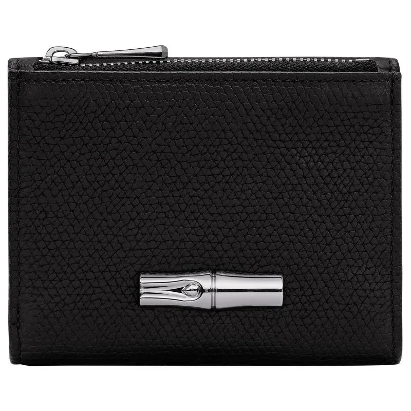 Le Roseau Compact wallet Black - Leather