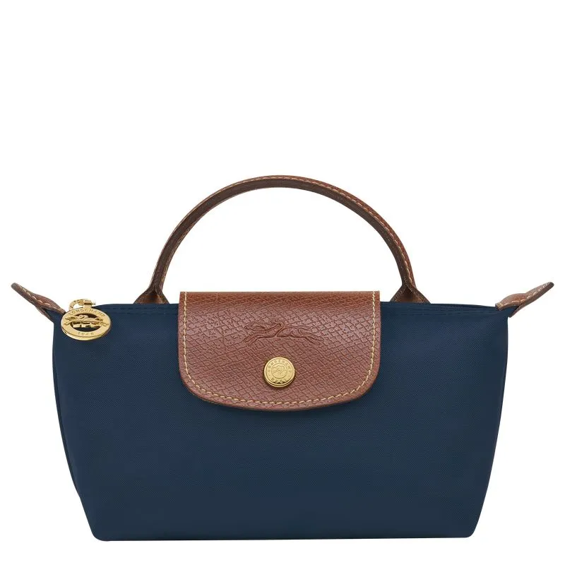 Le Pliage Original Pouch with handle Navy - Recycled canvas