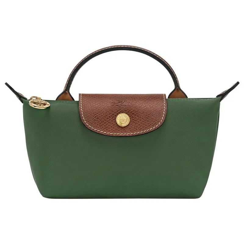 Le Pliage Original Pouch with handle British Green - Recycled canvas