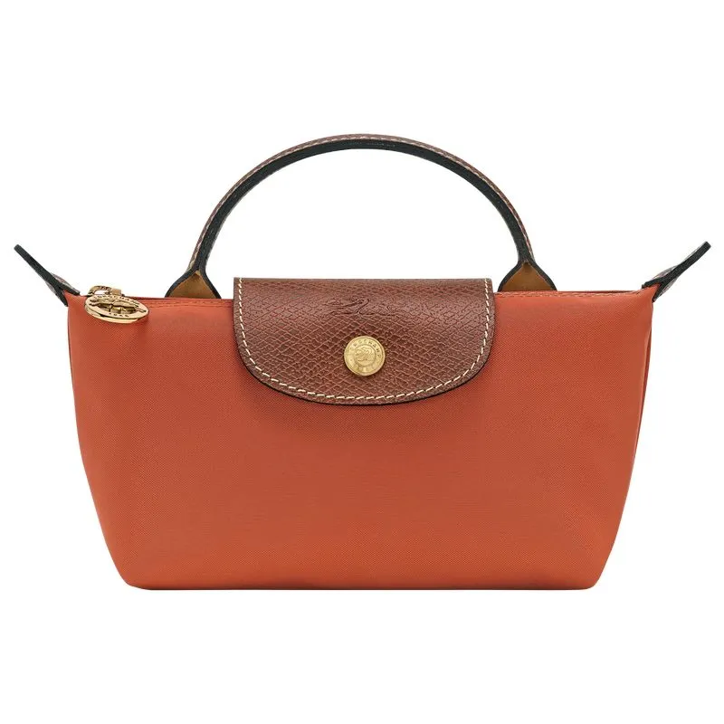 Le Pliage Original Pouch with handle Brick - Recycled canvas