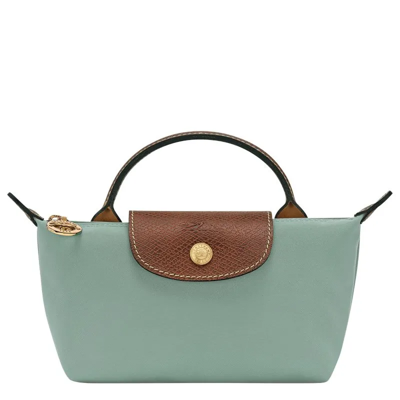 Le Pliage Original Pouch with handle Celadon - Recycled canvas