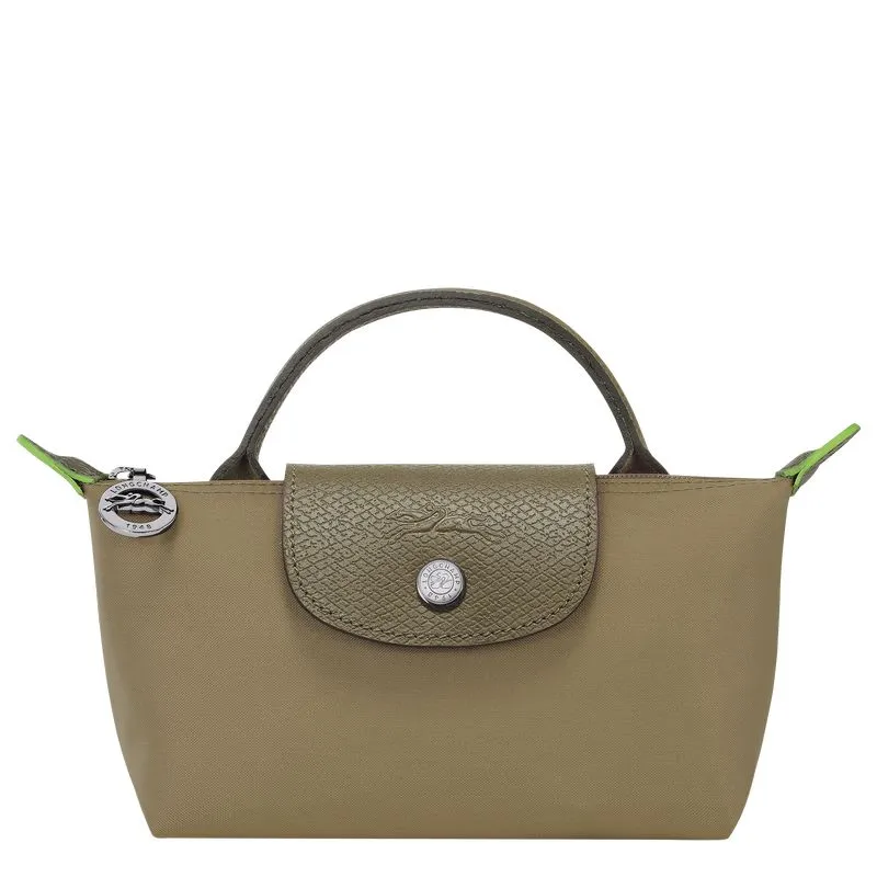 Le Pliage Green Pouch with handle Artichoke - Recycled canvas