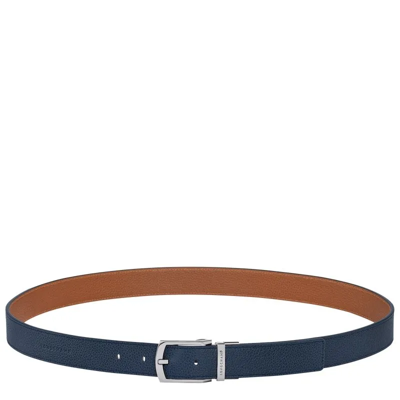 Le Foulonné Men's belt Navy/Caramel - Leather