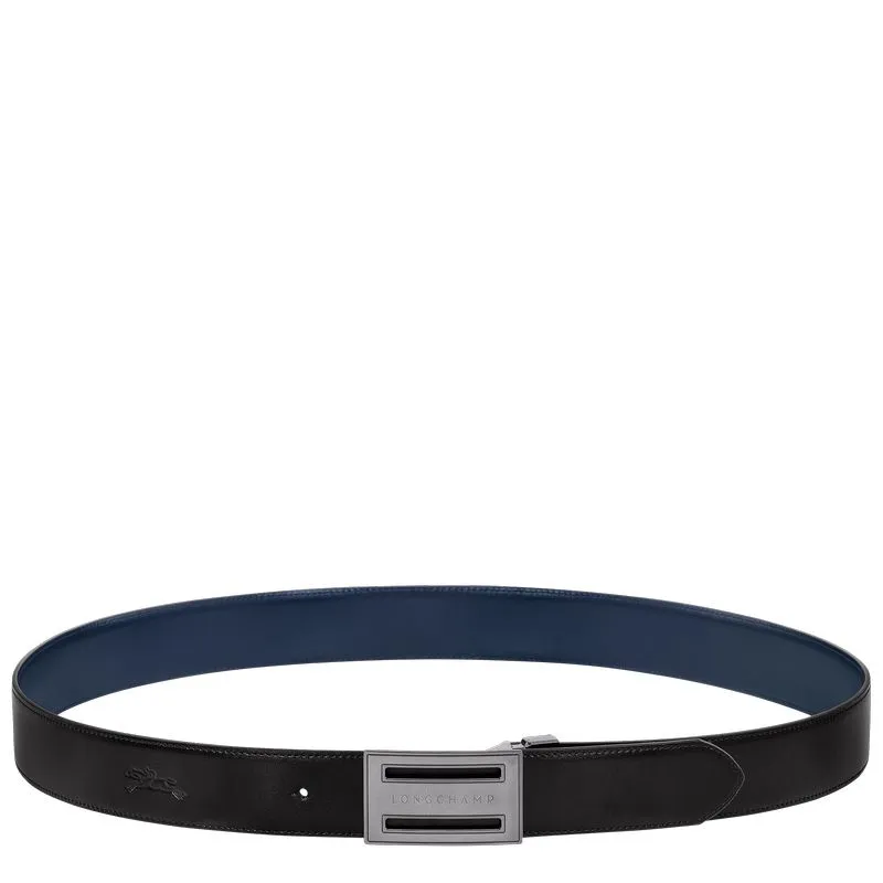 Delta Box Men's belt Black/Navy - Leather