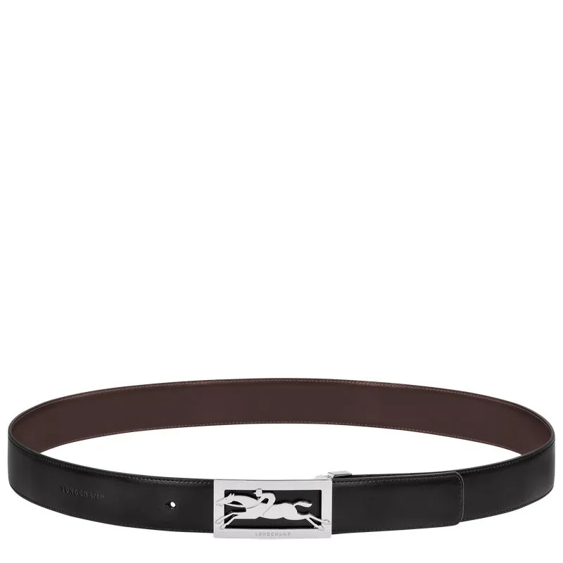 Delta Box Men's belt Black/Mocha - Leather