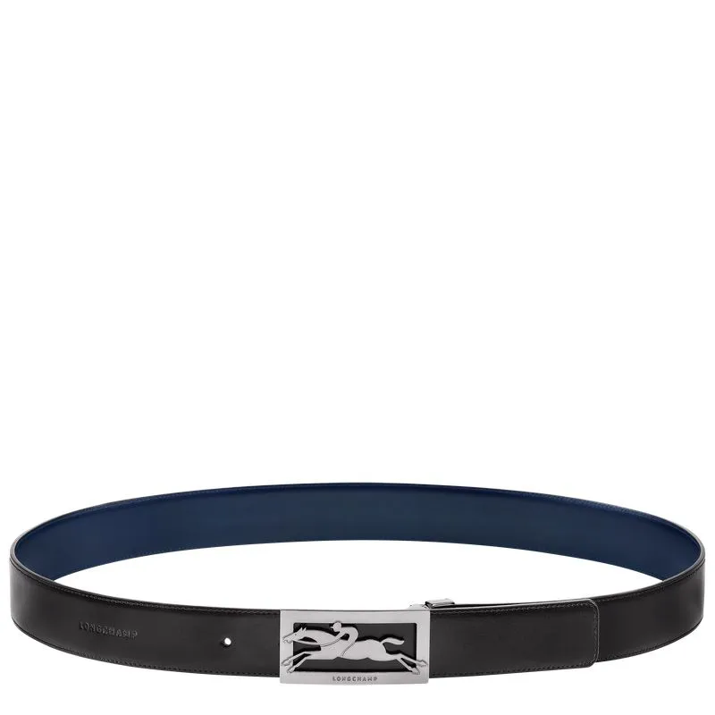 Delta Box Men's belt Black/Navy - Leather