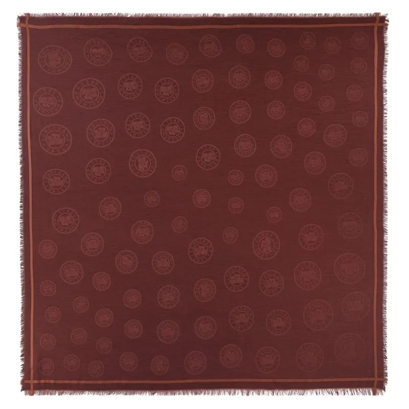 La Médaille Longchamp Shawl Burgundy - Cotton blend