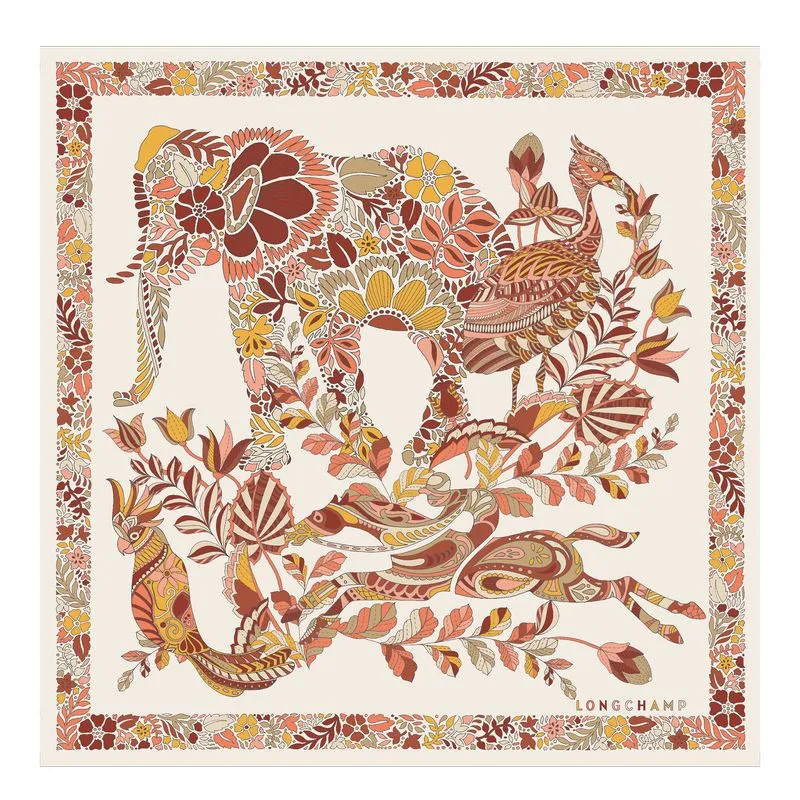 Forêt Longchamp Silk scarf 50 Honey - Silk