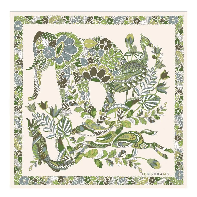 Forêt Longchamp Silk scarf 50 Laurel - Silk