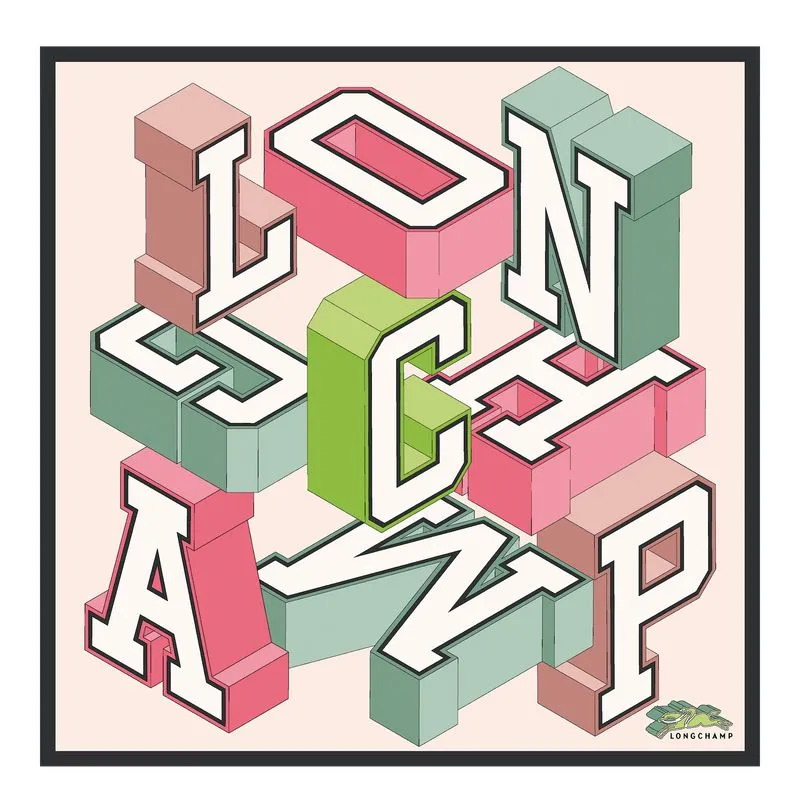 Longchamp University Silk scarf 70 Nude - Silk