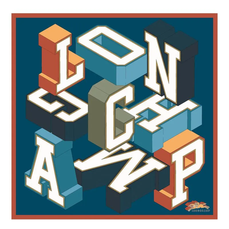 Longchamp University Silk scarf 70 Peacock - Silk