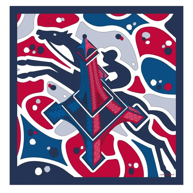 Equestrian Tower Silk scarf 70 Red - Silk