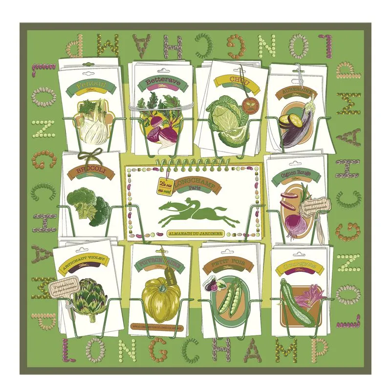 In the Vegetable Garden Silk scarf 70 Laurel - Silk
