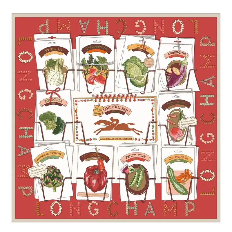 In the Vegetable Garden Silk scarf 70 Tomato - Silk