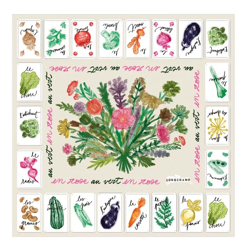 Pink and Green Silk scarf 50 Paper - Silk