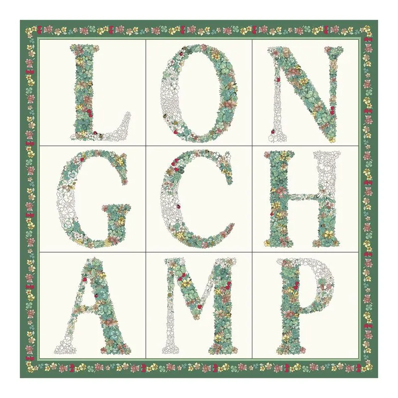 Le Jardin Longchamp Silk scarf 50 Oregano - OTHER