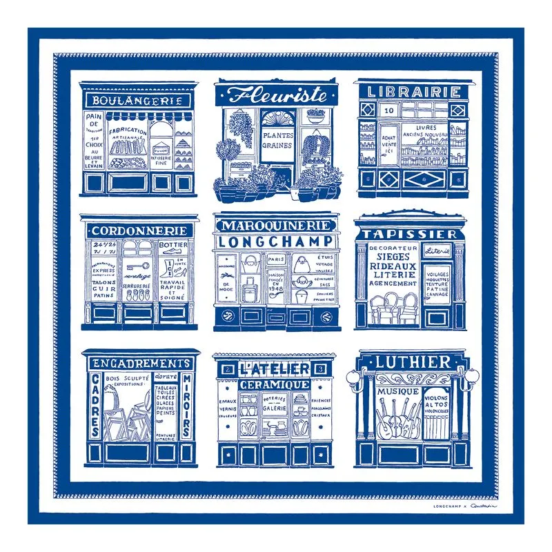 Les Artisans de Paris Silk scarf 70 Cobalt - OTHER