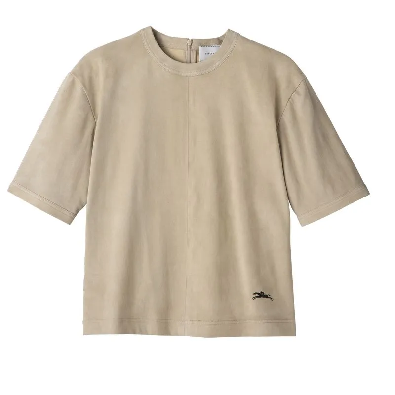 Short leather top Linen - Leather