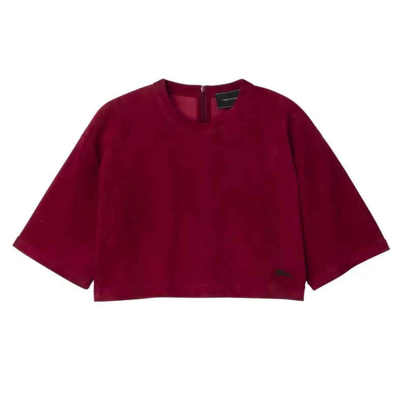 Leather crop top Beetroot - Leather
