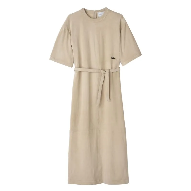 Leather long dress Linen - Leather