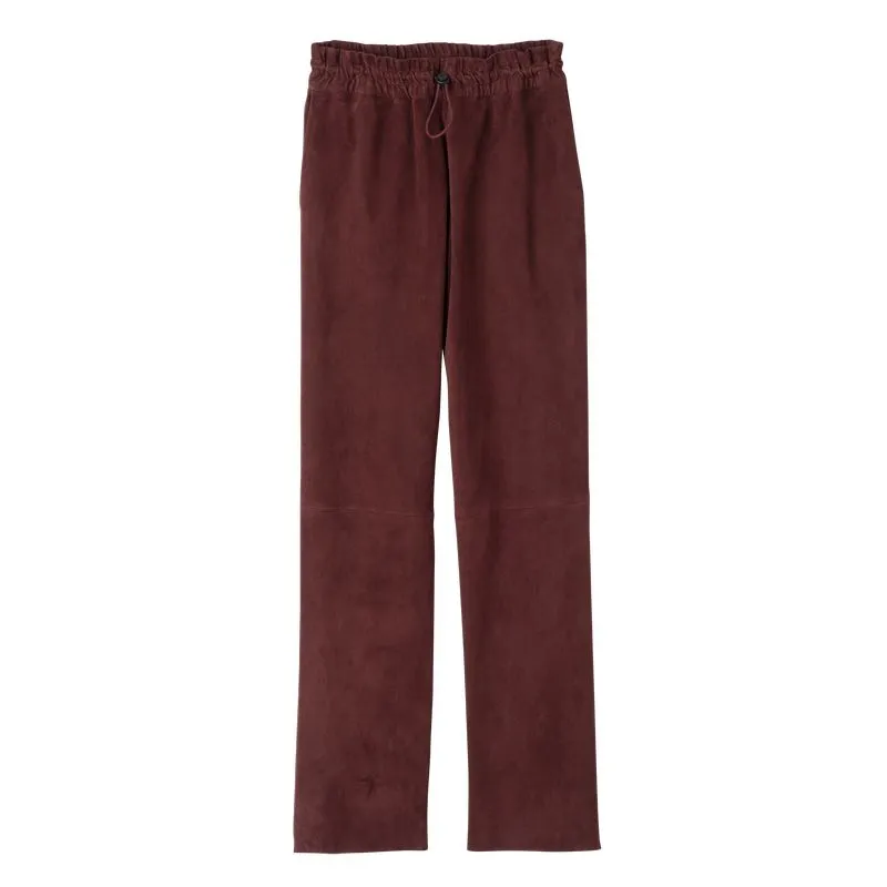 Leather straight pants Burgundy - Leather