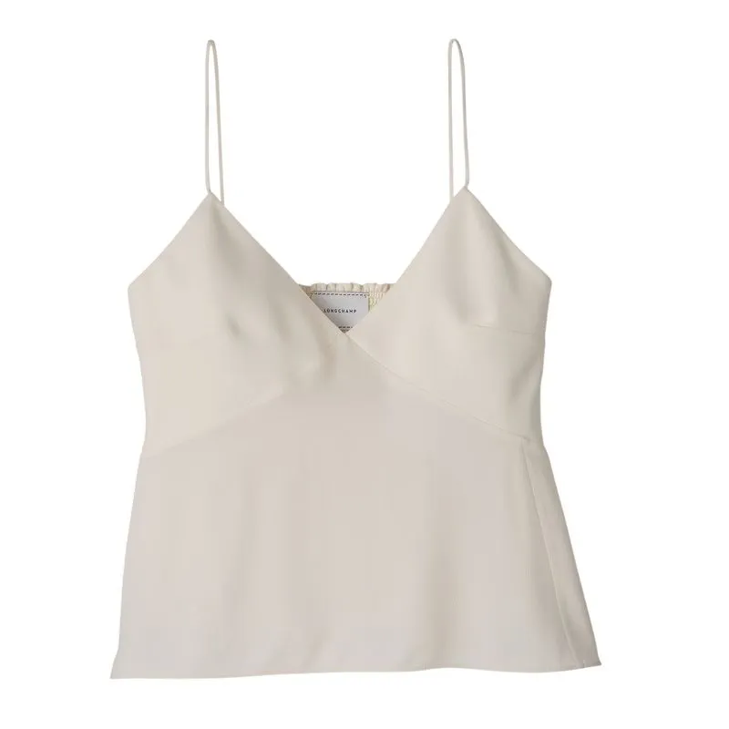 Thin strap top Ecru - Fluid crepe