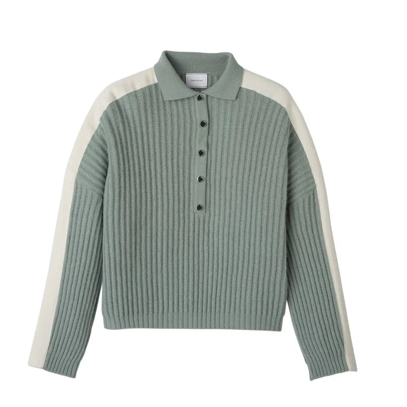 Polo collar jumper Celadon - Knit
