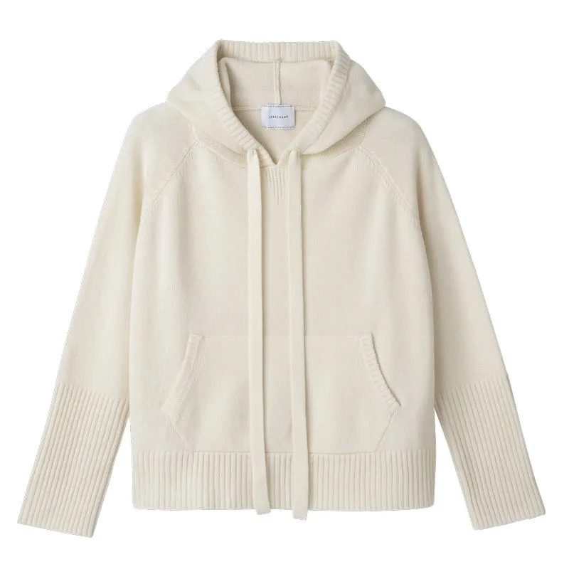 Hoodie jumper Ecru - Knit