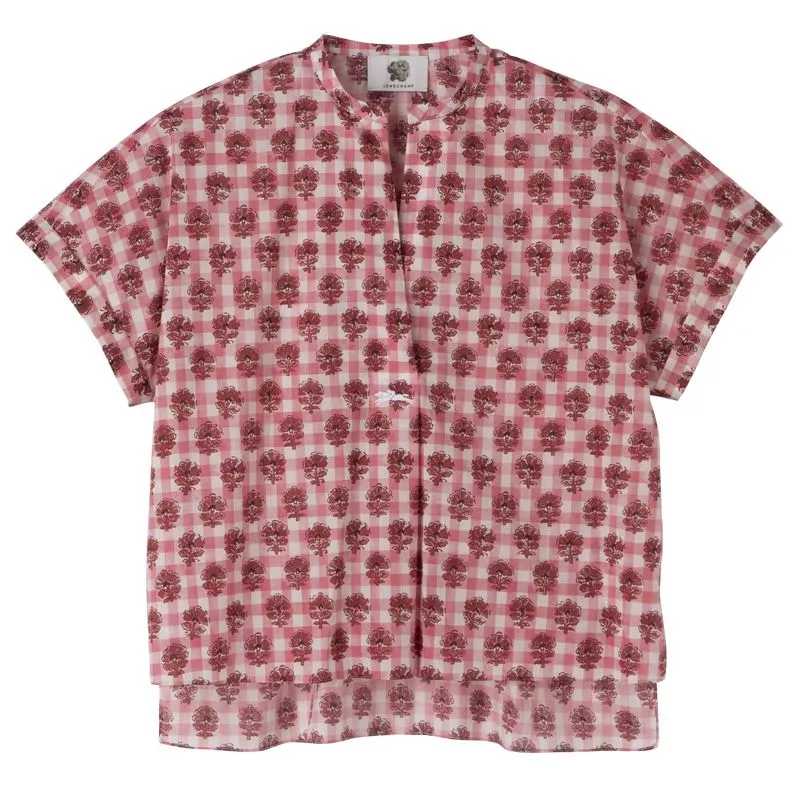 Blouse Blush - Vichy print veil