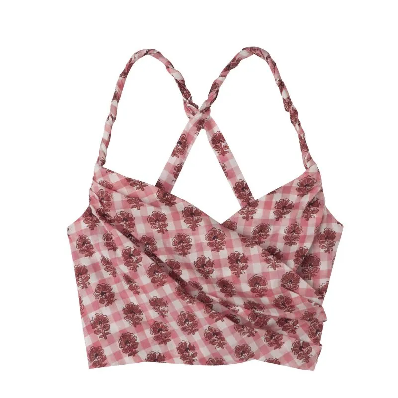 Top Blush - Vichy print veil