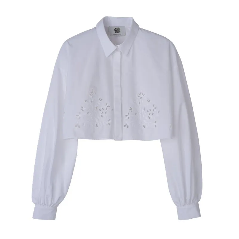 Shirt White - Poplin embroidered