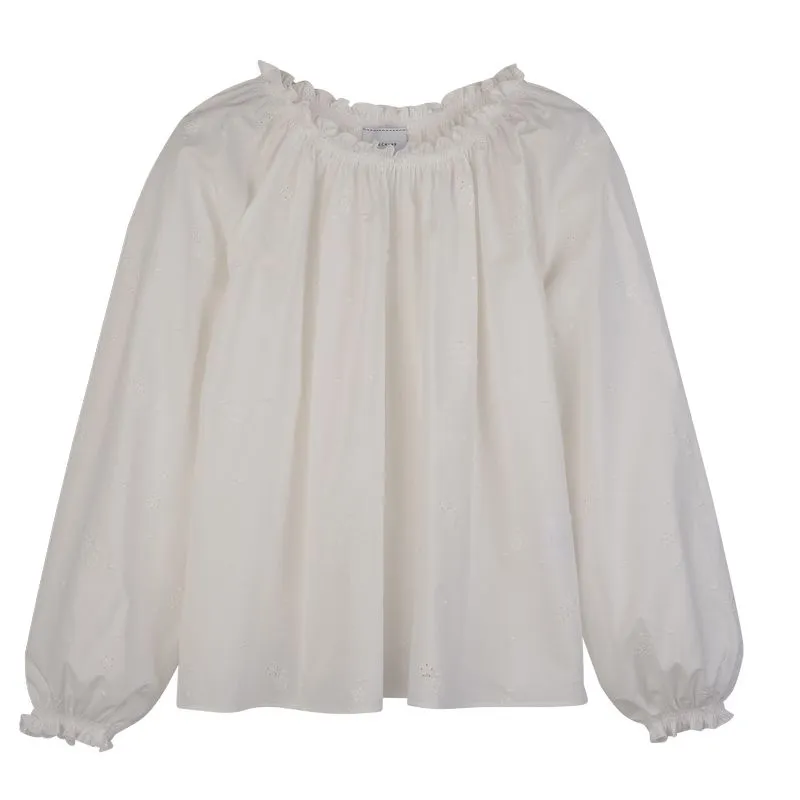 Blouse White - Poplin embroidered