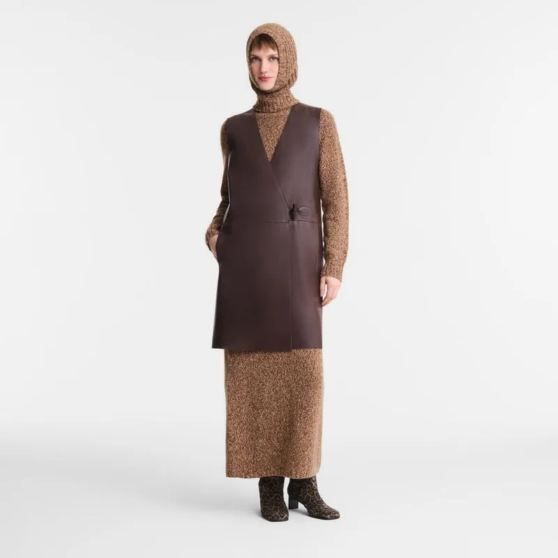 Sleeveless jacket Ebony - Leather