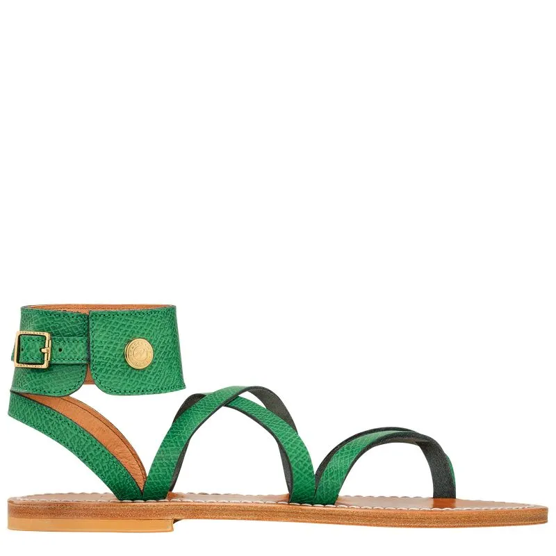 Longchamp x K.Jacques Sandals Green - Leather