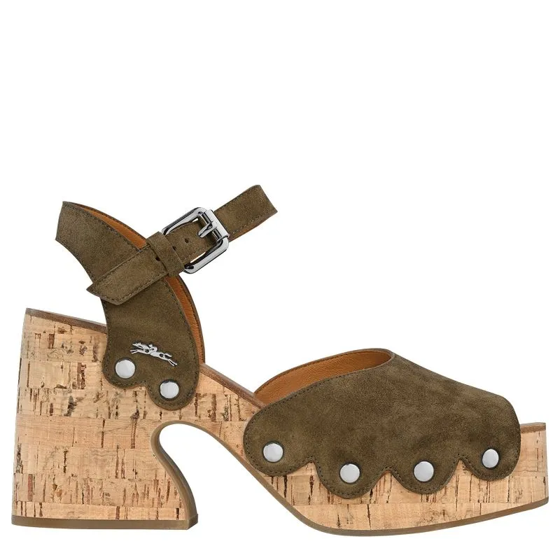 La Cigale Sandals Olive - Leather