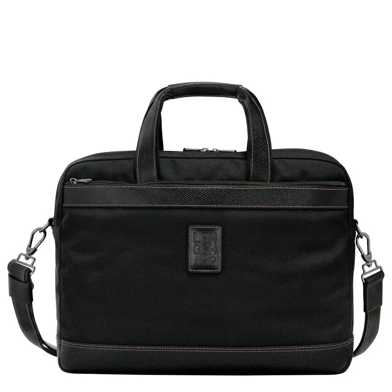 Boxford L Briefcase Black - Recycled canvas