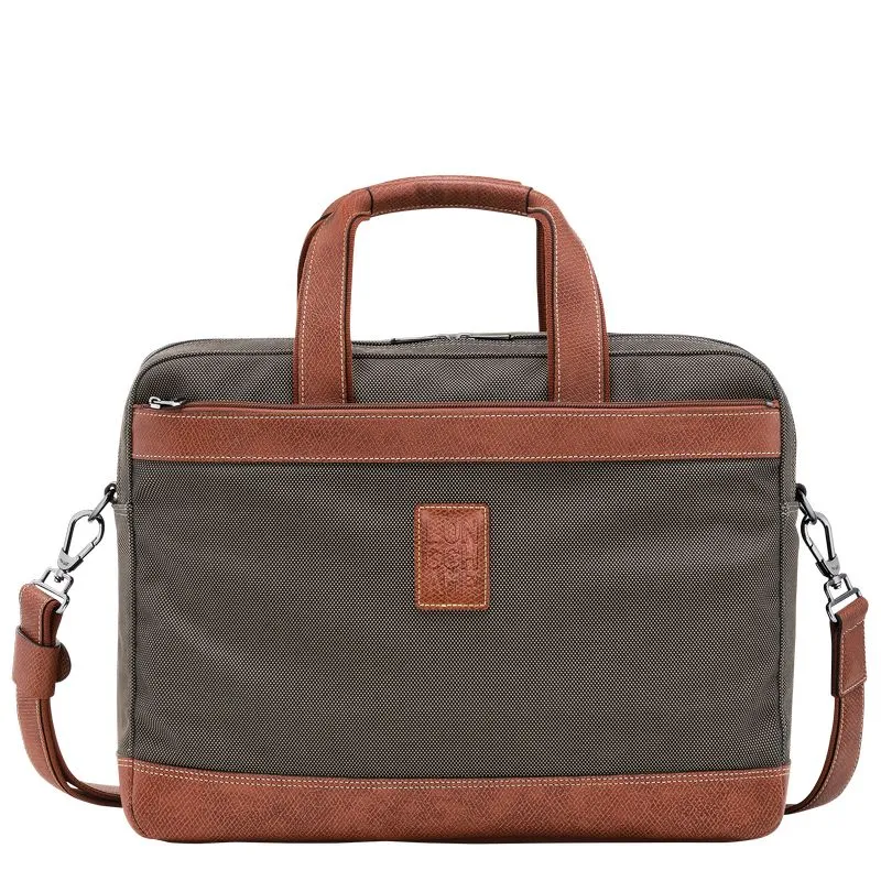 Boxford L Briefcase Brown - Recycled canvas
