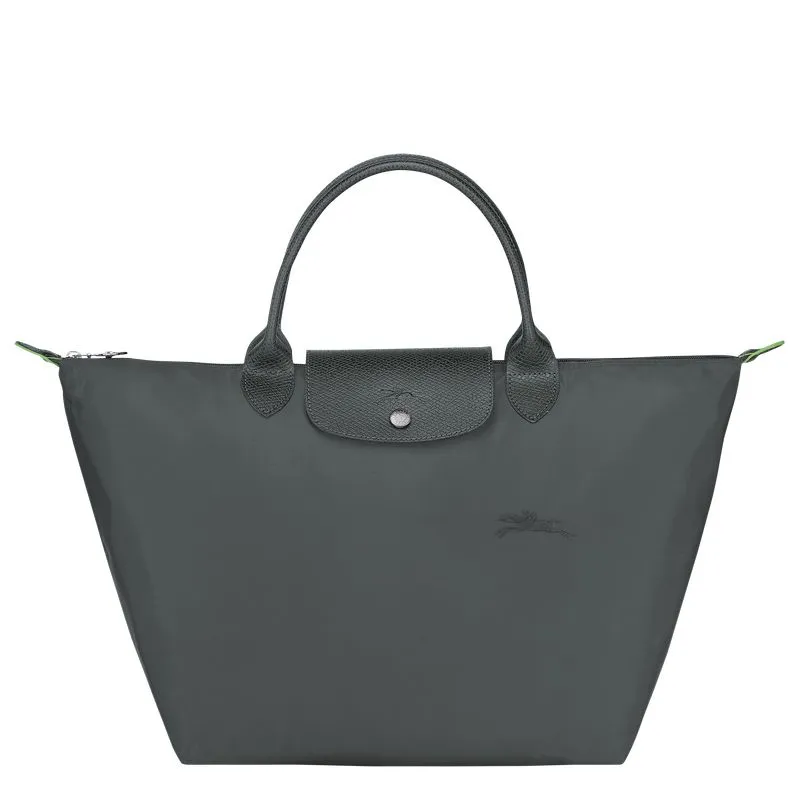 Le Pliage Green M Handbag Graphite - Recycled canvas