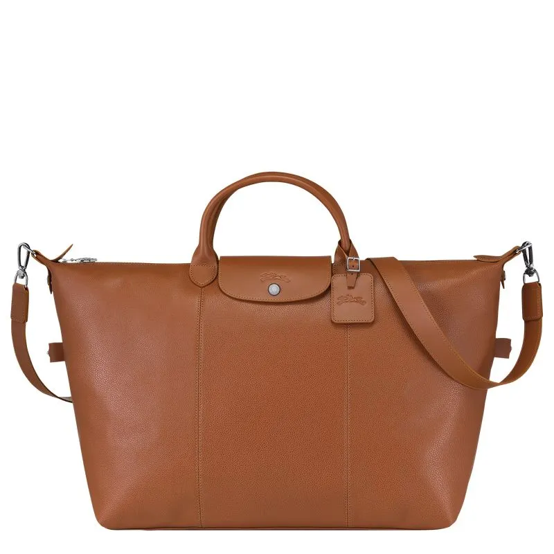Le Foulonné L Travel bag Caramel - Leather