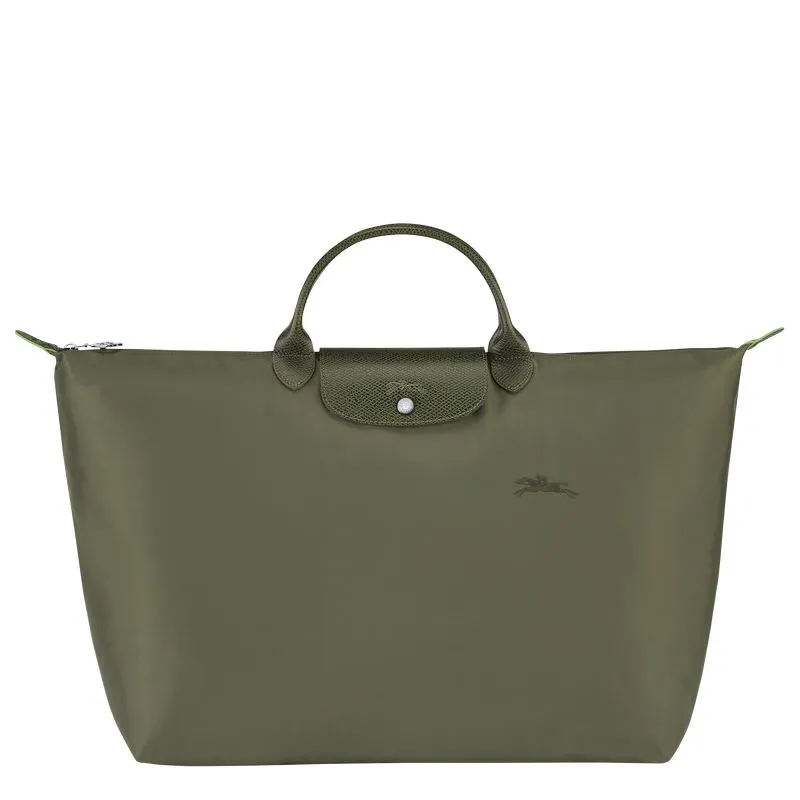 Le Pliage Green L Travel bag Forest - Recycled canvas
