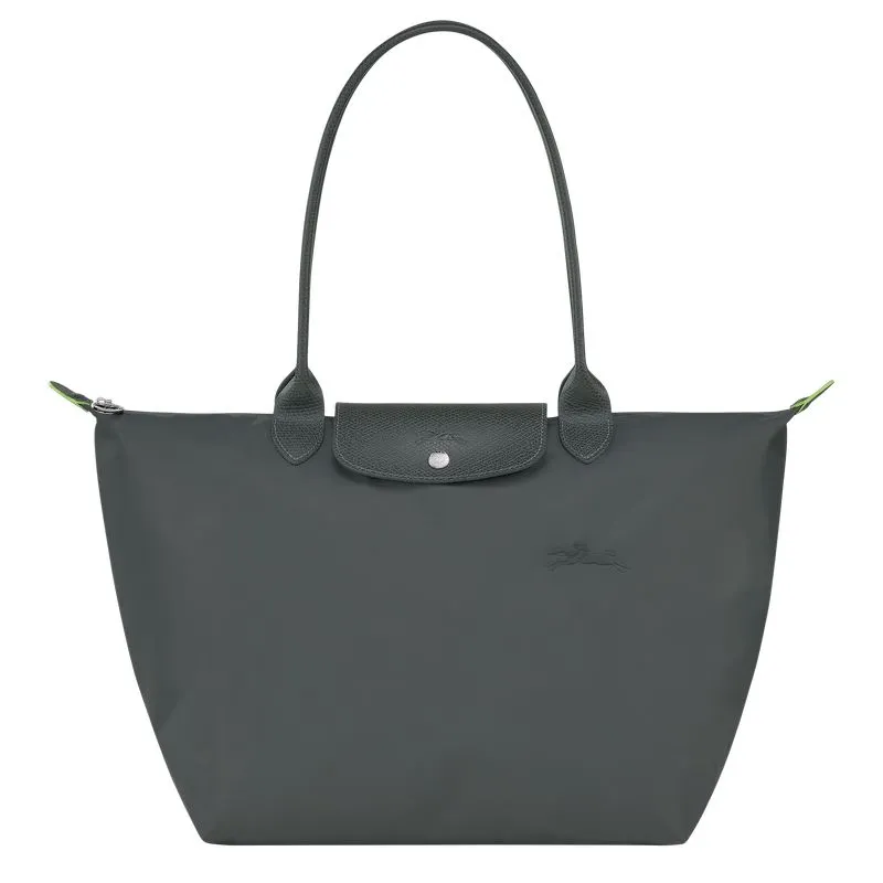 Le Pliage Green L Tote bag Graphite - Recycled canvas