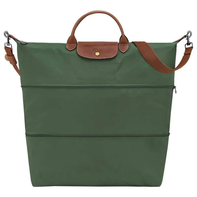 Le Pliage Original Travel bag expandable British Green - Recycled canvas