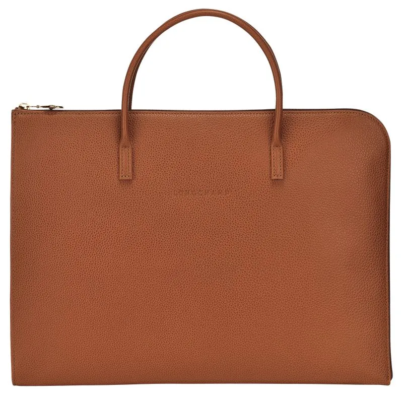 Le Foulonné S Briefcase Caramel - Leather